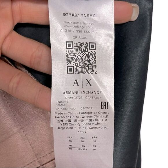 A|X Armani Exchange Faux Leather Dress-Size 10 - Picture 8 of 13